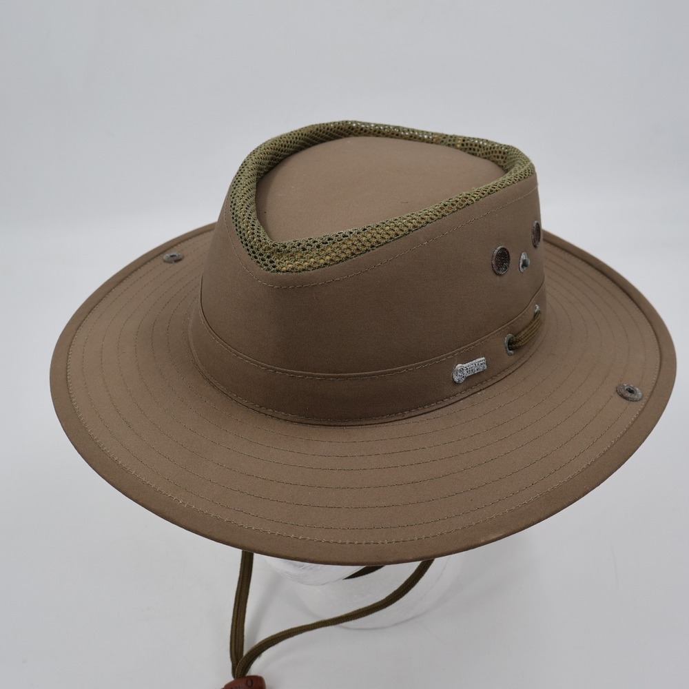 Outback Trading Co Massey's Landing Hat Mens XL Brown Mesh Vent Snap Up Boonie